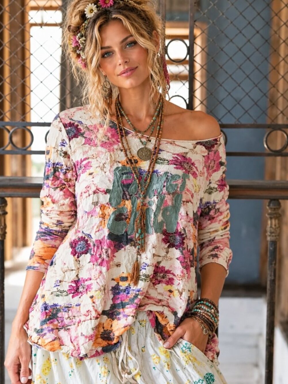 MAGNOLIA PEARL FLOWER CHILD DYLAN LONG SLEEVE TEE